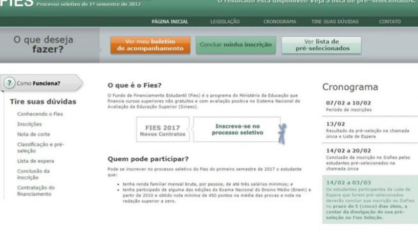 Site do Fies